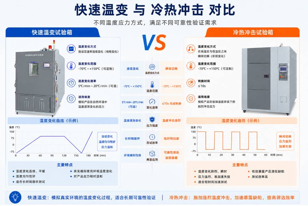 快速温变和冷热冲击对比图